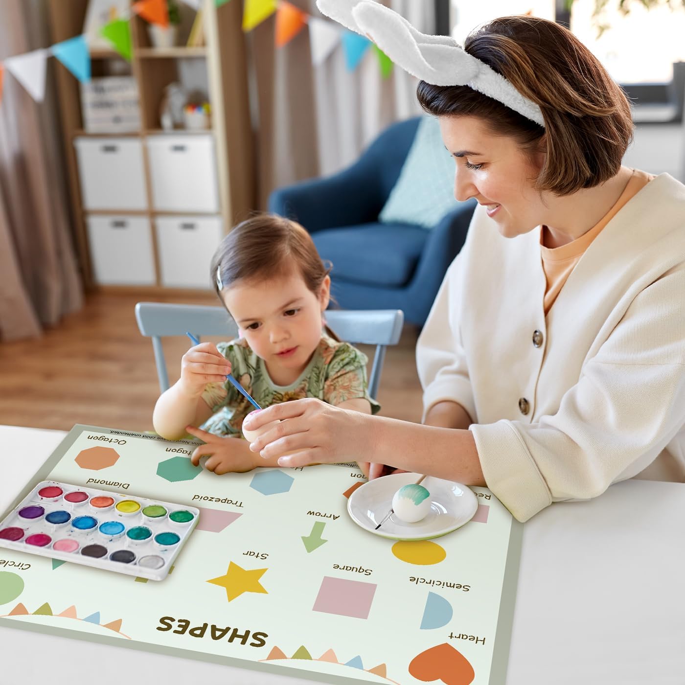 Disposable Placemats for Baby & Toddlers, 45 Pack Baby Disposable Placemats for Restaurants, Disposable Table Mats for Babies, Kids Placemats for Travel, Dining Out & Daily Use (Beige)