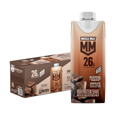 Muscle Milk High Protein Shake, Chocolate, 11 fl oz Cartons (12 Pack)