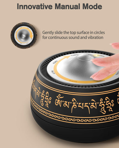 NDLT Portable Electronic Tibetan Singing Bowl, 8 Healing Frequencies (369-963Hz), Auto & Manual Modes, Vibration Therapy with Timer, USB-C Rechargeable Meditation Device for Yoga, Relaxation and Reiki