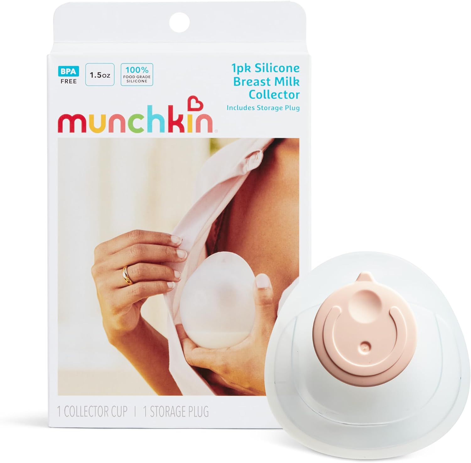 Munchkin Breast Milk Collector Cups, BPA Free Silicone, 1.5 Ounces, 1 Pack
