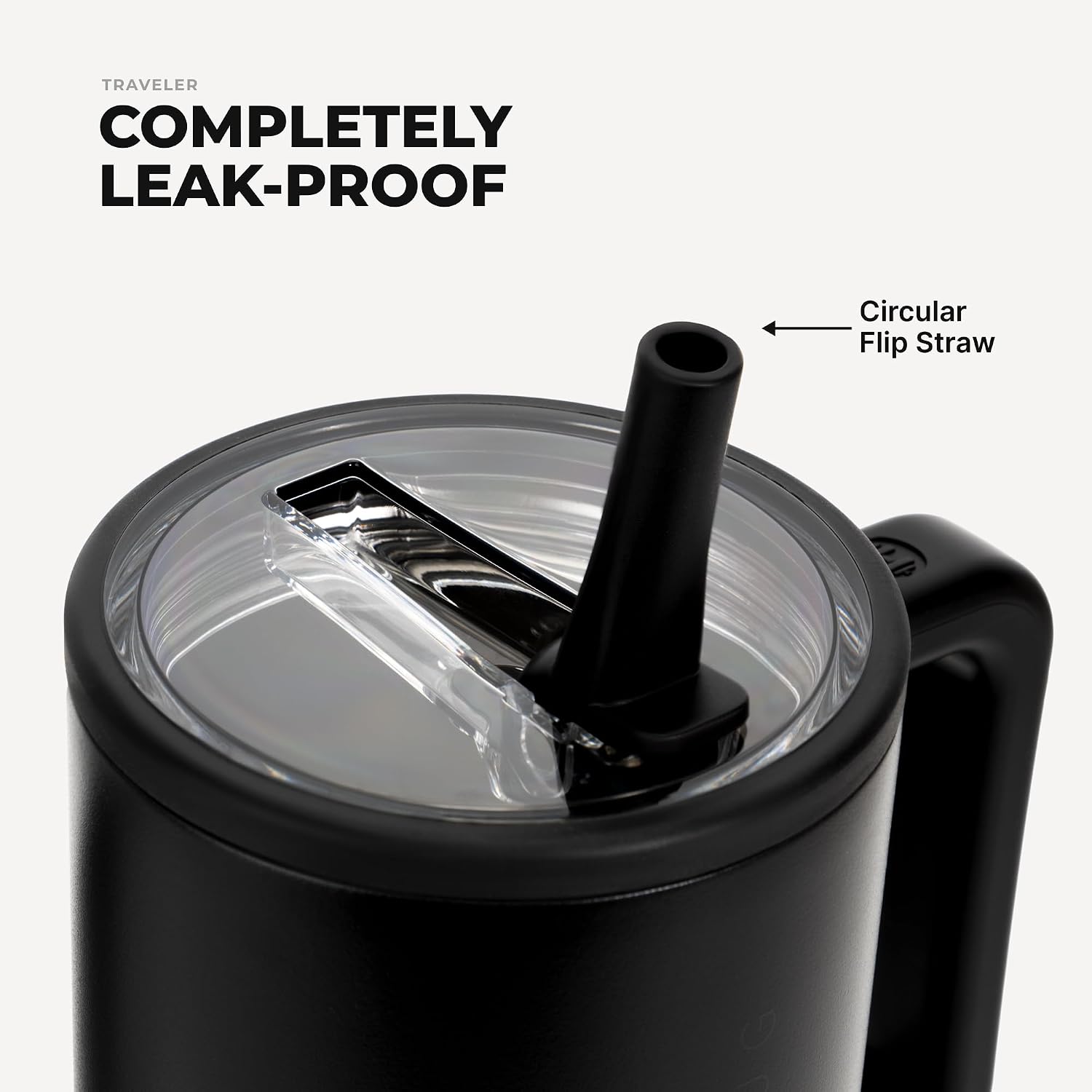 HydroJug Traveler 32oz, Insulated Tumbler with Handle & Straw, Black