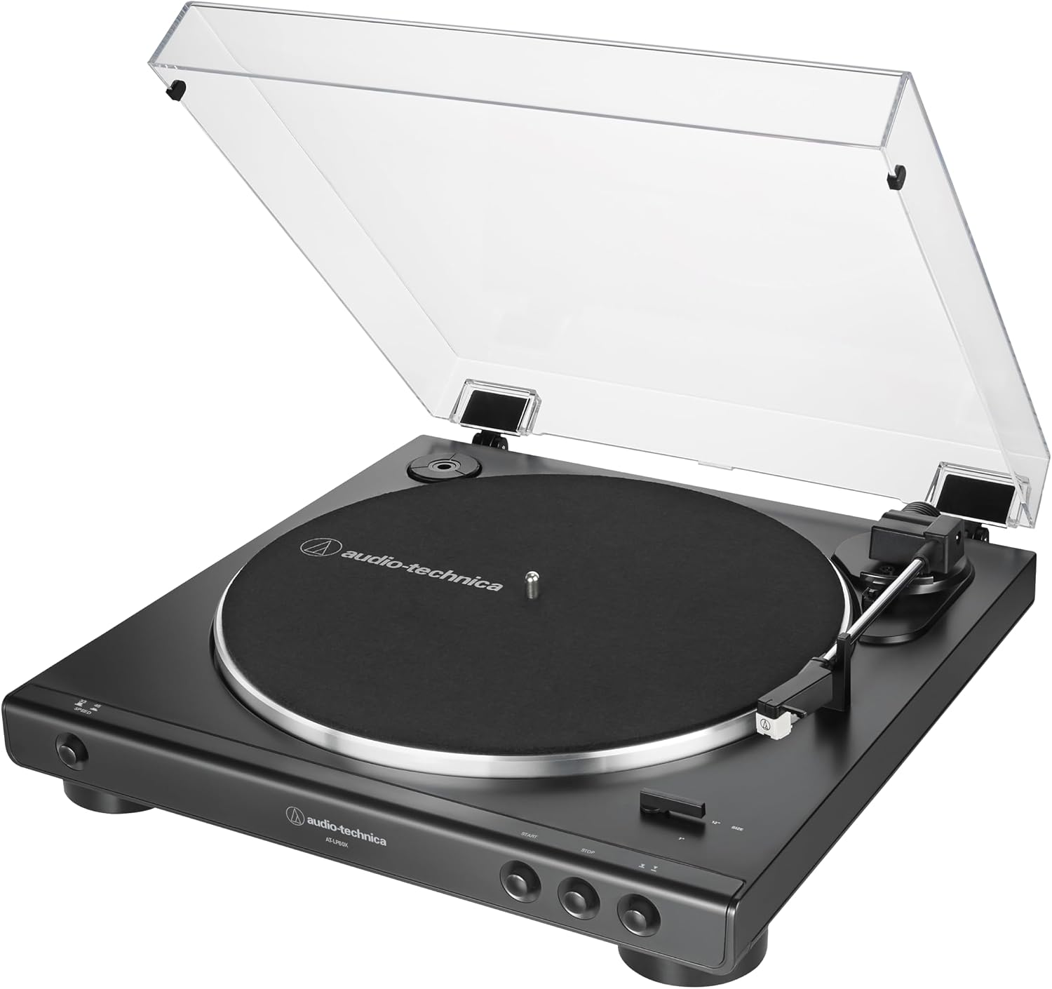 Audio-Technica AT-LP60X-BK Fully Automatic Belt-Drive Stereo Turntable, Black, Hi-Fidelity, Plays 33-1/3 and 45 RPM Vinyl Records, Dust Cover, Anti-Resonance, Die-Cast Aluminum Platter