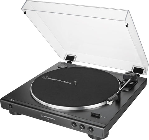 Audio-Technica AT-LP60X-BK Fully Automatic Belt-Drive Stereo Turntable, Black, Hi-Fidelity, Plays 33-1/3 and 45 RPM Vinyl Records, Dust Cover, Anti-Resonance, Die-Cast Aluminum Platter