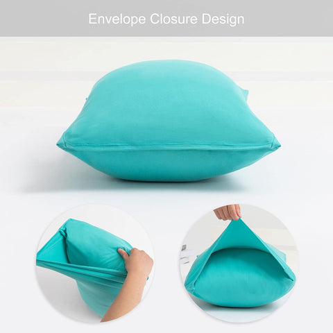 N&Y HOME 2-Pack Stretch Pillow Cases, Queen or Standard Size, Aqua