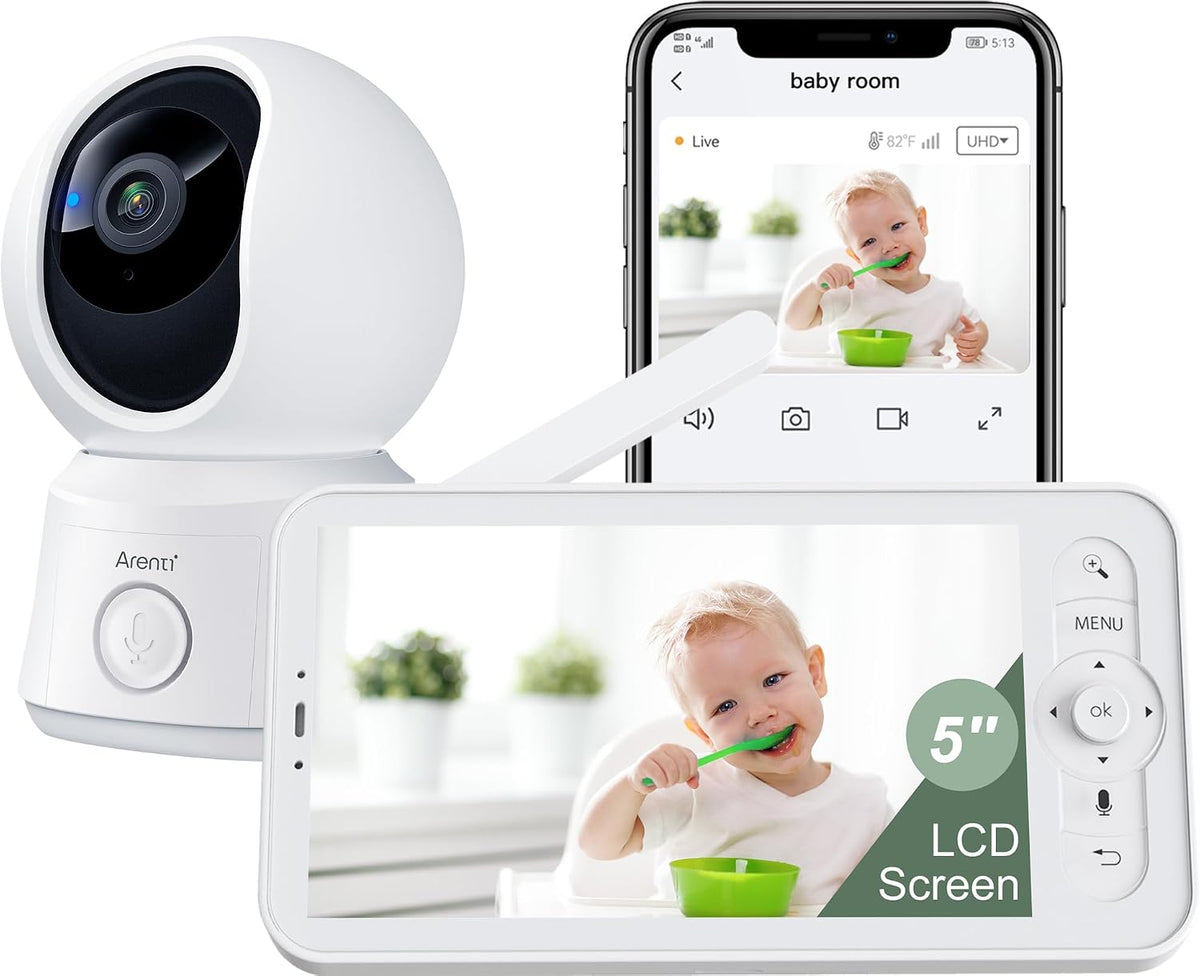 ARENTI 360° Baby Monitor with Camera and Audio, 2.4G WiFi with App (B2 Kit)