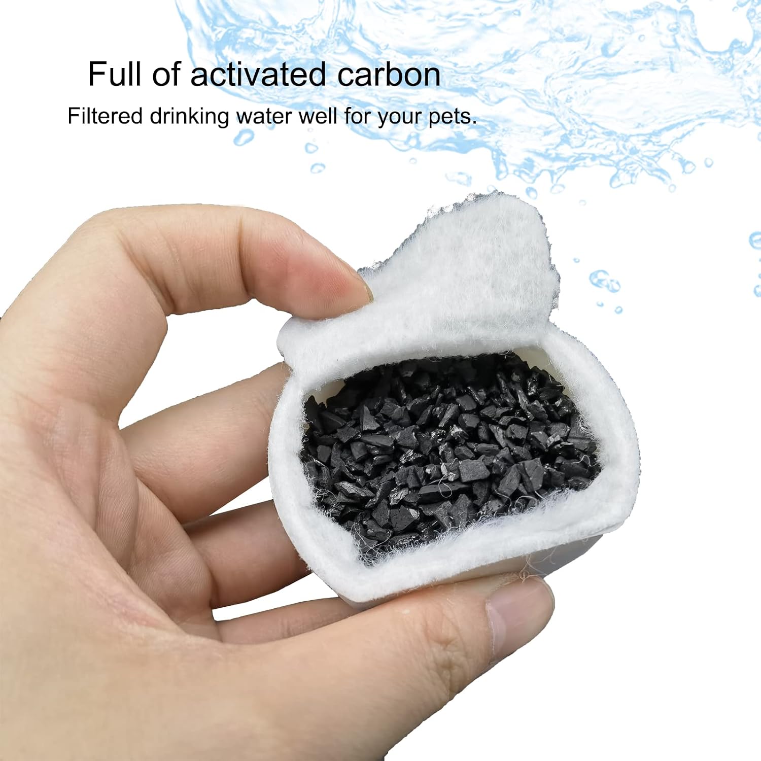 16 Pack Pet Fountain Replacement Filters, 8 Carbon and 8 Foam Pre-Filters