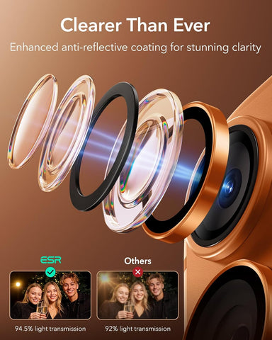ESR for iPhone 17 Pro Max/17 Pro Camera Lens Protector, 1 Pack, Orange