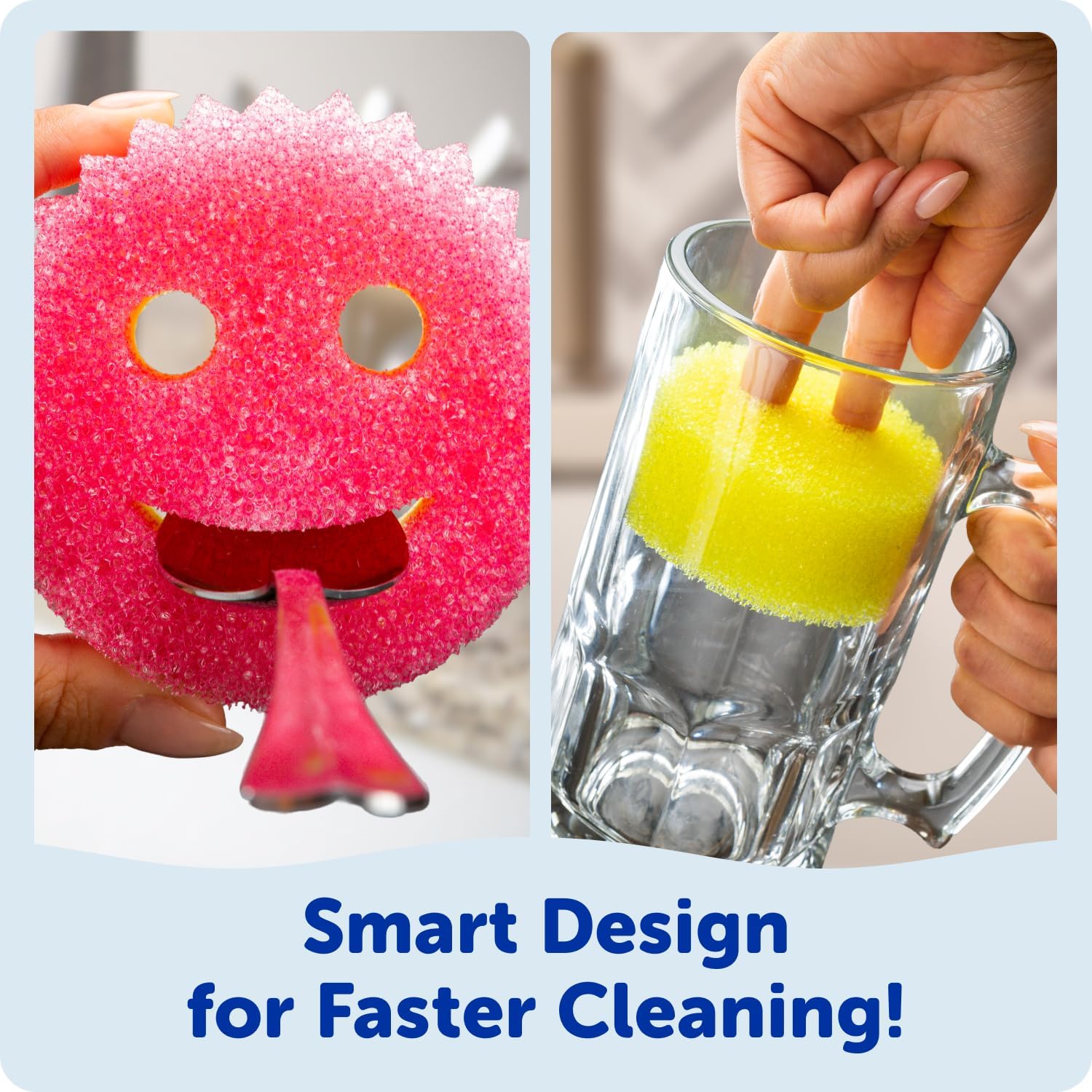 Scrub Mommy Kitchen Sponges - Dual-Sided Dish Sponges for Scrubbing - Non-Scratch Cleaning Sponges for Washing Dishes, Bathroom & Multi-Surface Cleaning - Online Exclusive (3 Count)