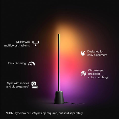 Philips Hue Play Table Lamp, RGBWWIC LED, 23.6", 1-Pack