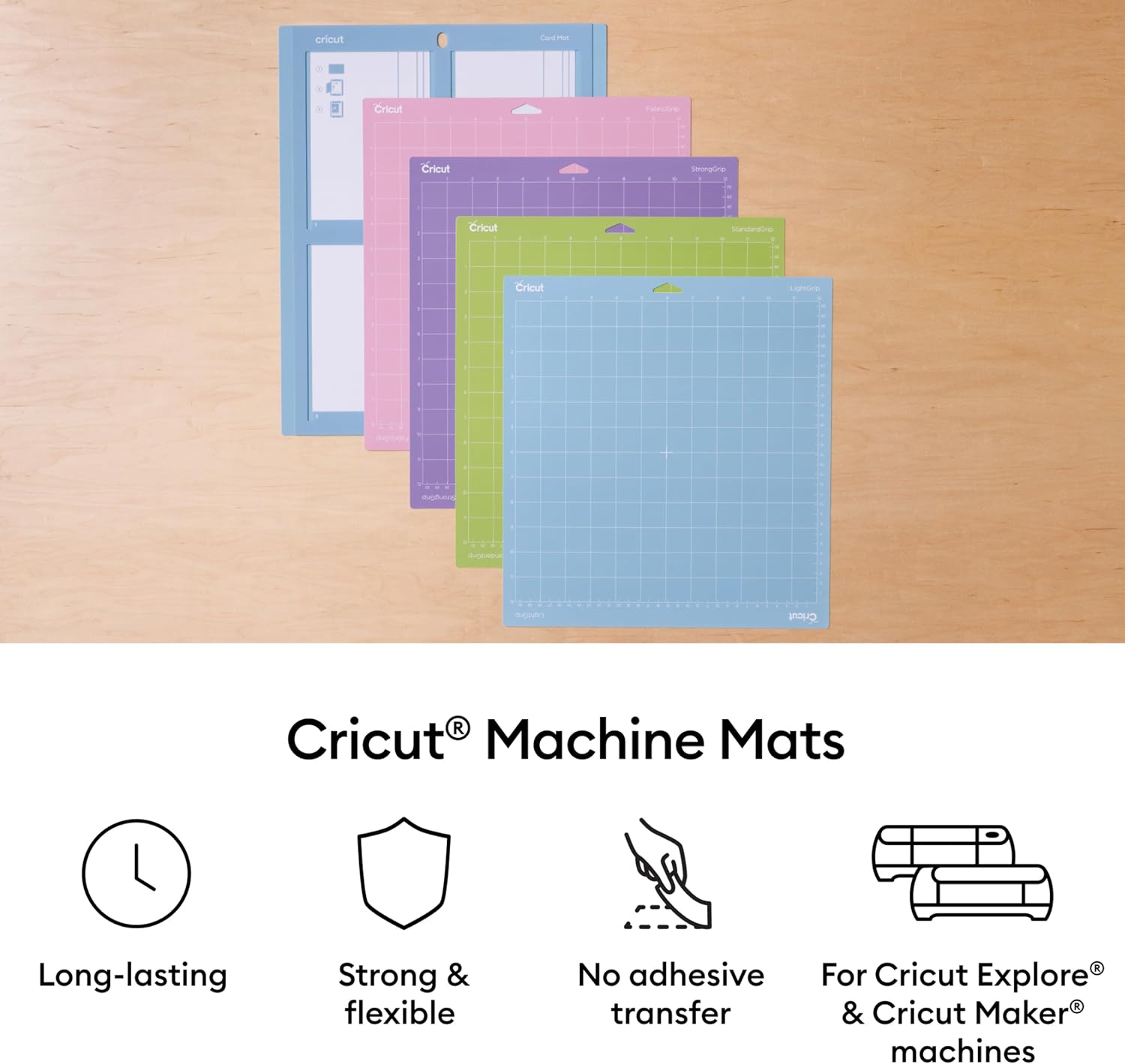 Cricut StandardGrip Adhesive Cutting Mat (12in x12in) - 3 Pack, Green
