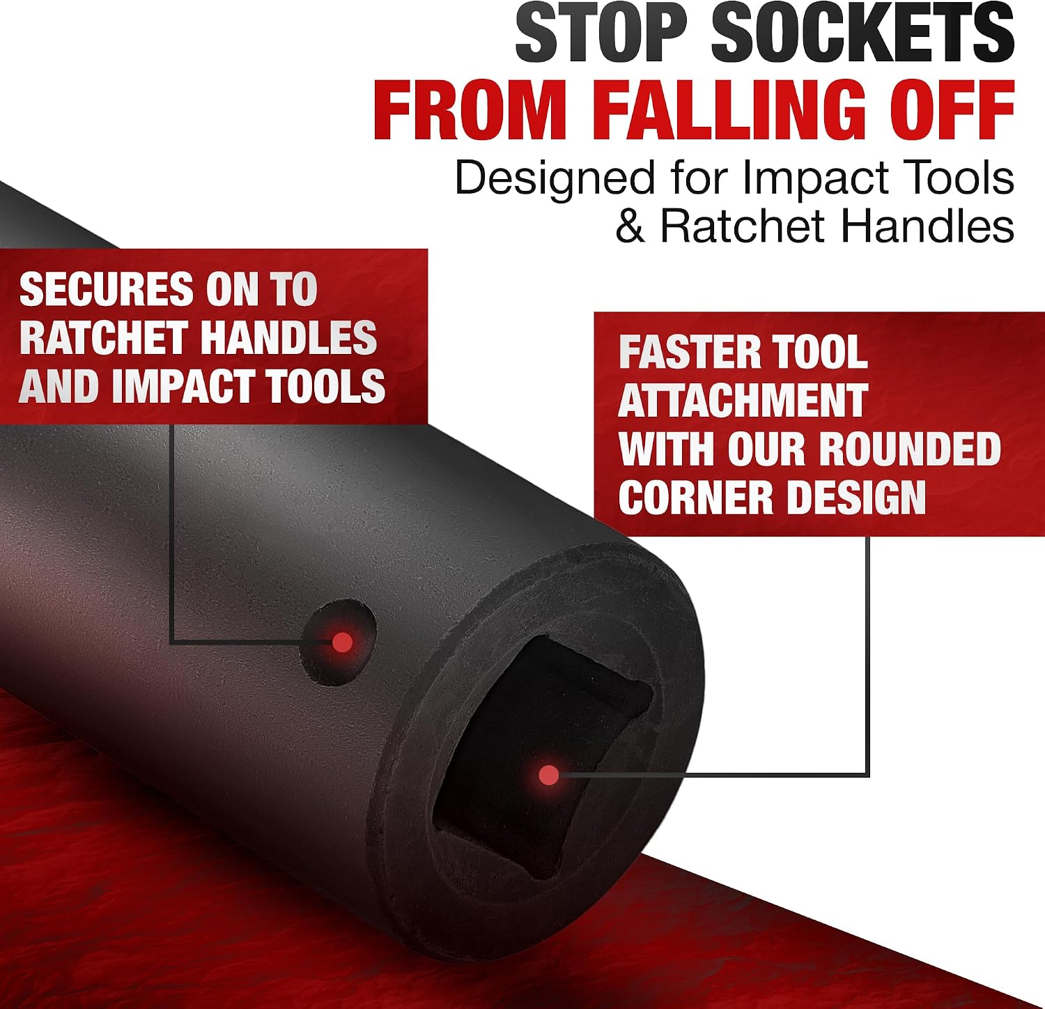 TIGHTSPOT 1/2 Inch Drive - 21 mm Deep Impact Socket with Anti-Rounding 6 Point Design, Heat-Treated CRV Steel, Metric