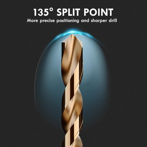 3/8"(5pcs) Cobalt Drill Bit Set M35 HSS Jobber Length