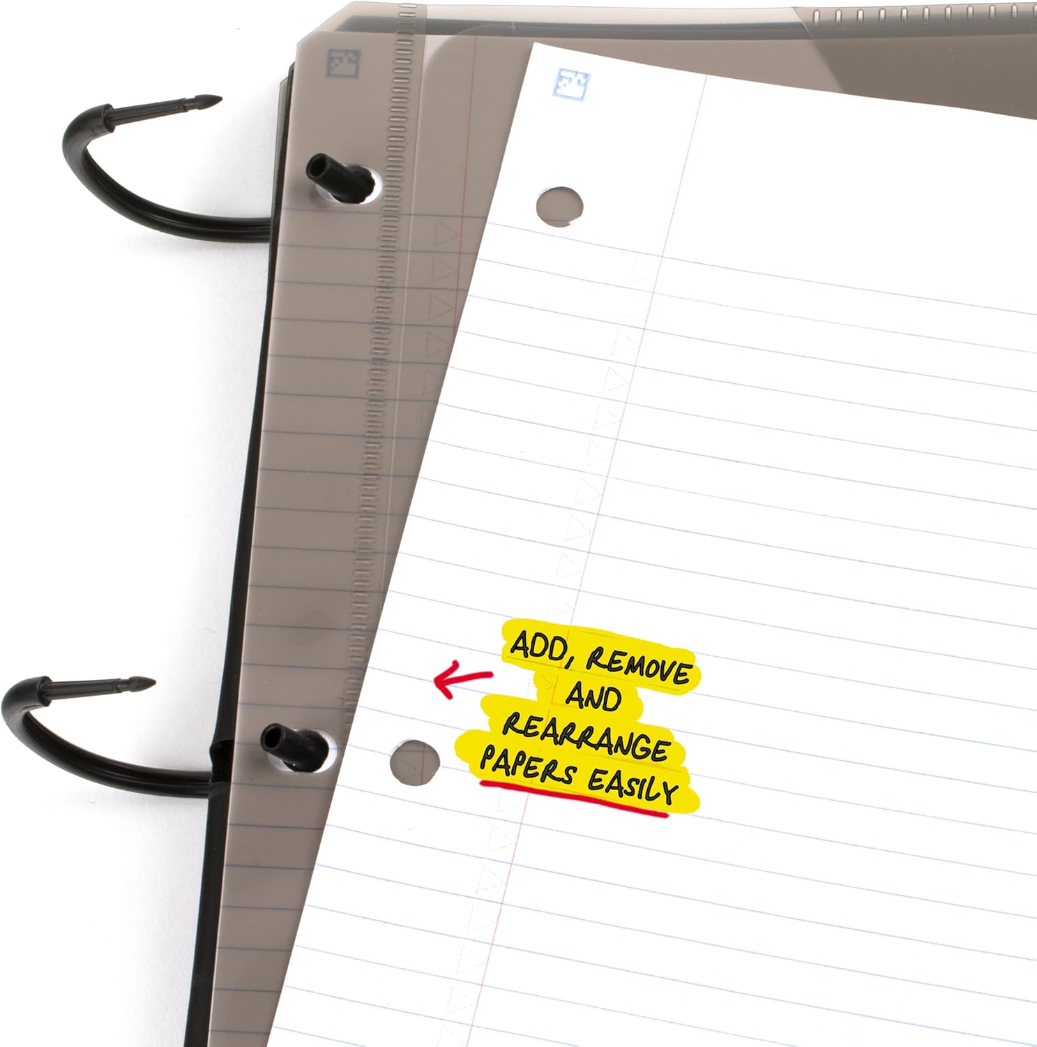 Five Star Flex Refillable Notebook + Study App, College Ruled Paper and 1-1/2 Inch TechLock Ring Binder with Pockets, Tabs and Dividers, 300 Sheet Capacity, Black (29324AA2)