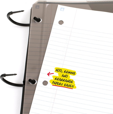 Five Star Flex Refillable Notebook + Study App, College Ruled Paper and 1-1/2 Inch TechLock Ring Binder with Pockets, Tabs and Dividers, 300 Sheet Capacity, Black (29324AA2)