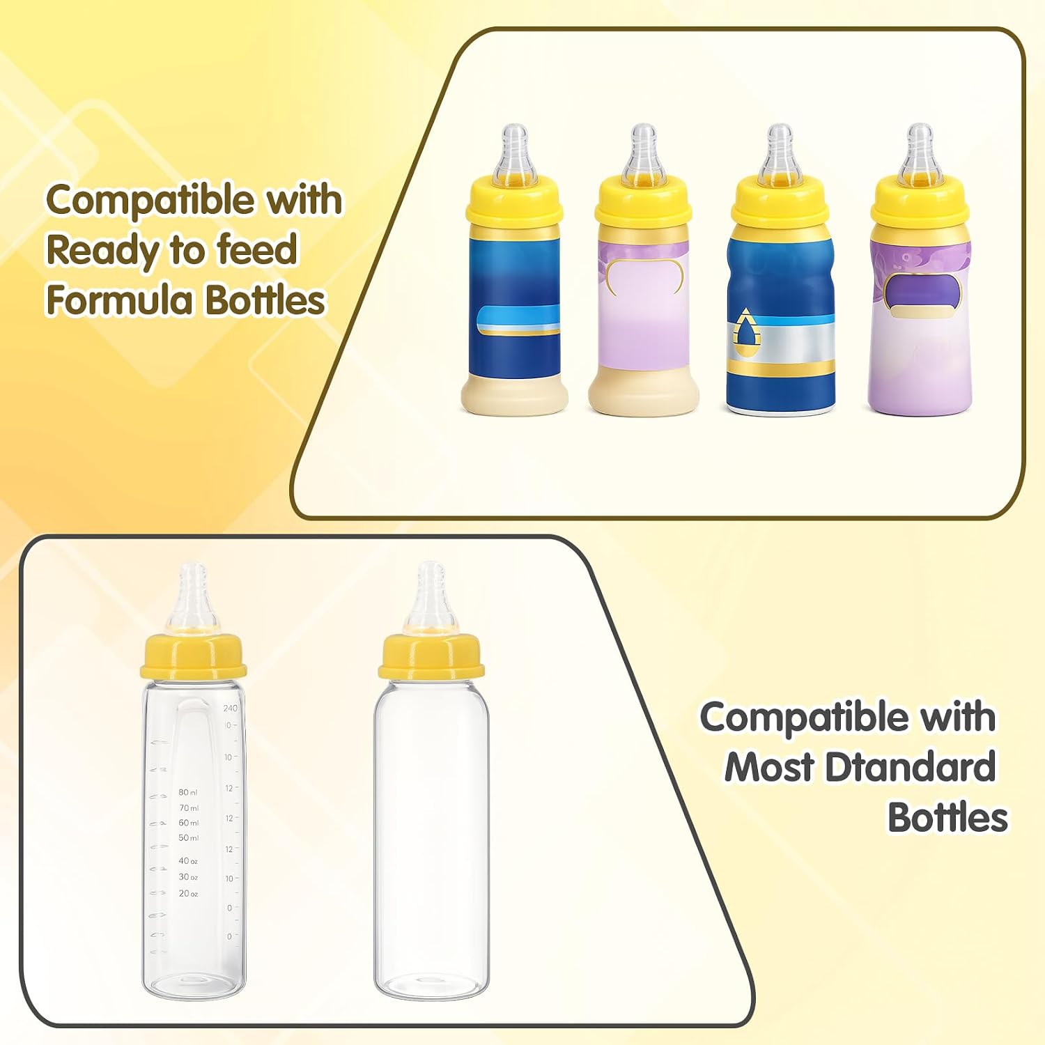 6Pcs Slow Flow Nipples for Similac and Enfamil Ready to Feed Bottles