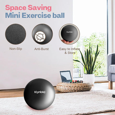 kisnbld 9 Inch Pilates Ball, Small Exercise Ball for Core &Physical Therapy