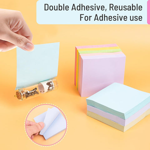 Sticky Notes 3x3 in, 8 Pastel Self-Stick Pads, 800 Sheets for School Office