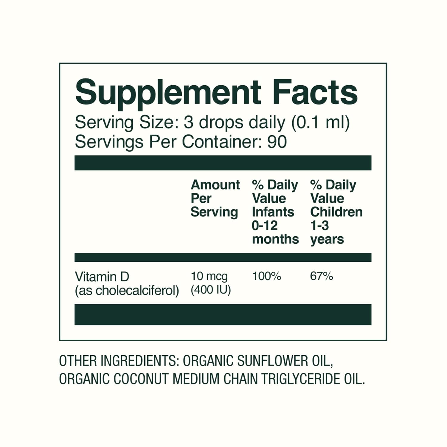 Bobbie Organic Baby Vitamin D Drops, Immune Health, 400 IU, 0.3 fl oz
