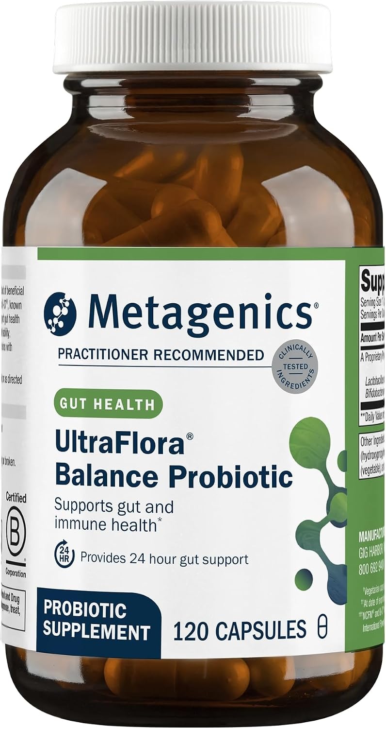 Metagenics UltraFlora Balance Probiotic Supplement, 120 Capsules