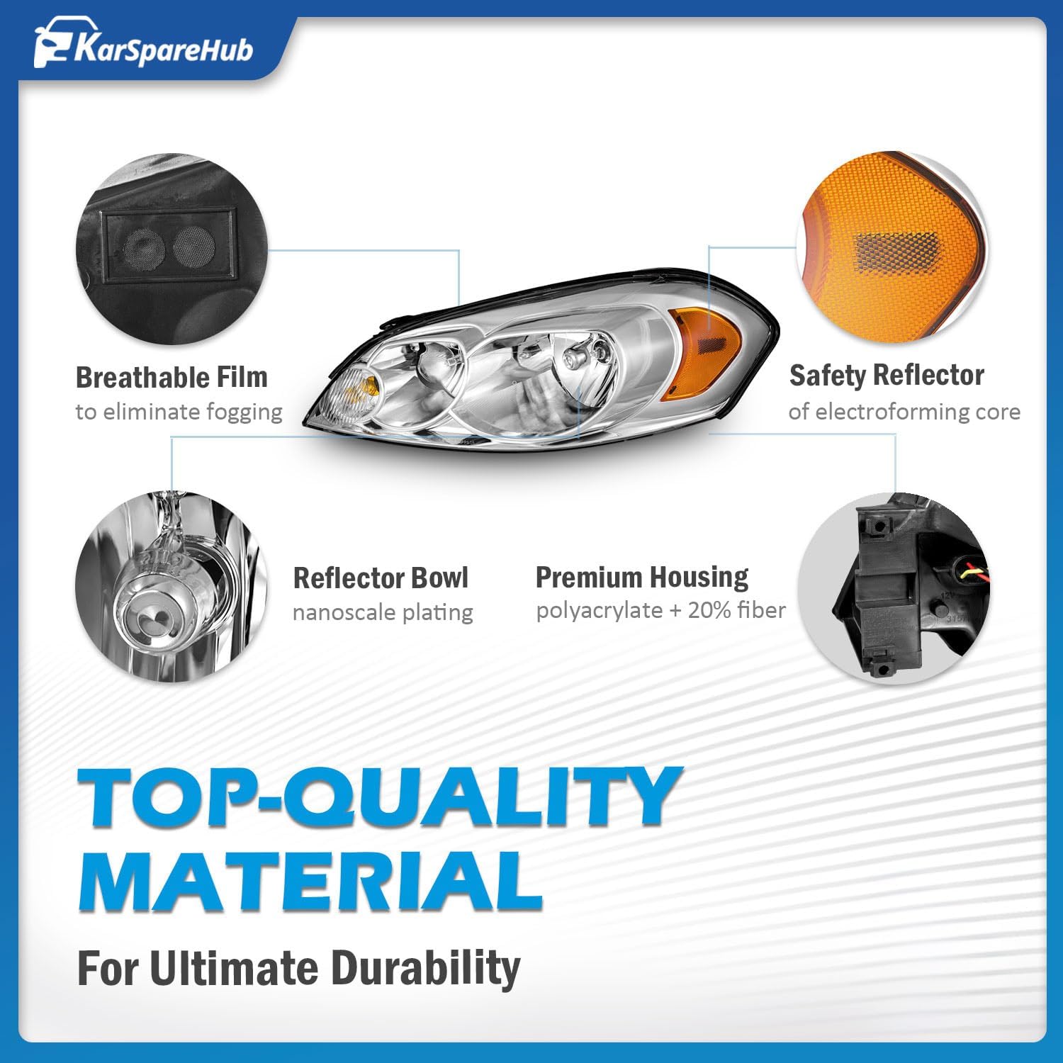 Halogen Headlights for 2006-2013 Chevy Impala