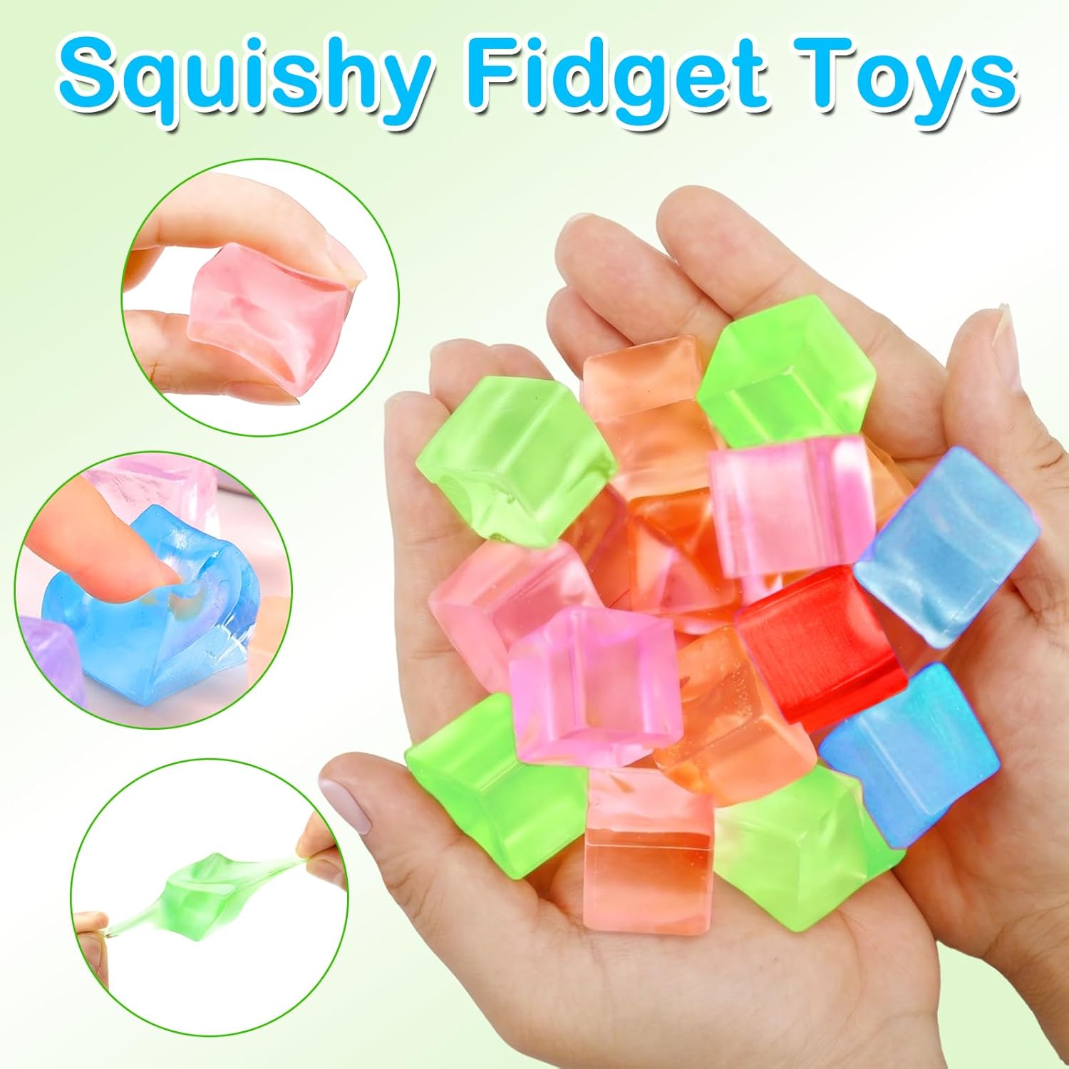 Siwarm 30 Pack Mini Cube Squishy Fidget Toys for Kids and Adults
