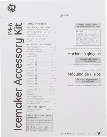 General Electric IM6 Ice Maker Kit