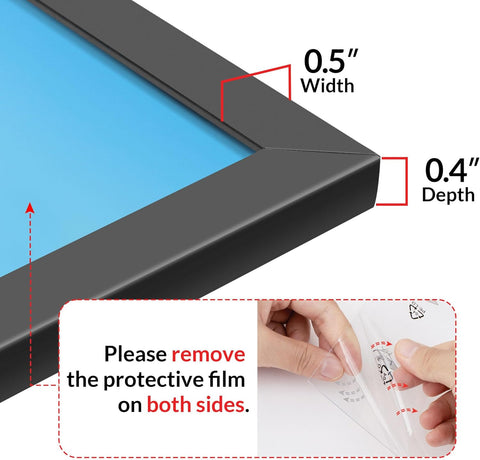 LaVie Home 10x14 Picture Frame for Wall Display, 10x14 Black Picture Frame with HD Plexiglas, 10 x 14 Frame 1 Pack, Display Frame for Vertical or Horizontal, Classic Collection