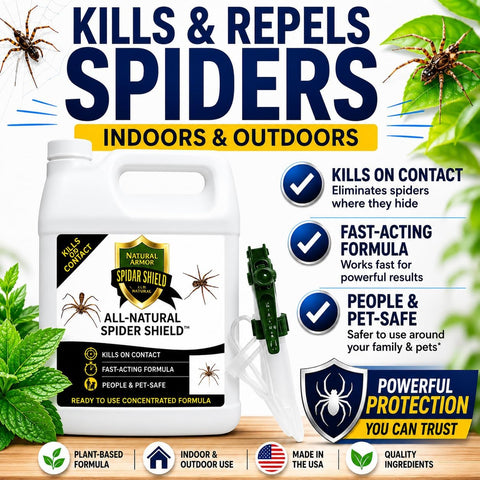 Natural Armor Spider Killer & Repellent - 1 Gallon (128 oz) w/Sprayer