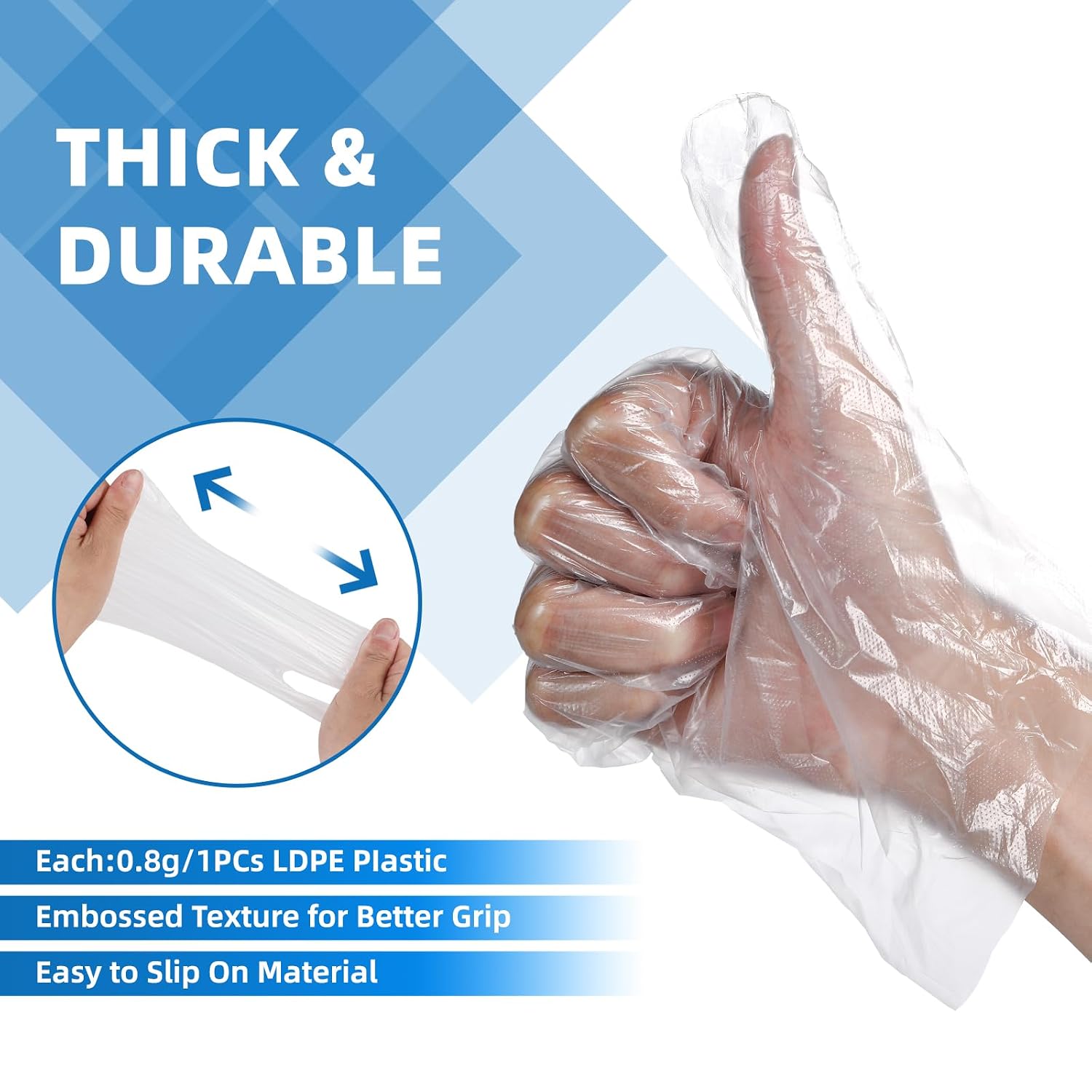 Brandon-super Food Prep Gloves Plastic Food Safe Brandon-super Gloves, Food Handling, One Size Fits Most Poly 500ct Clear 500 Count (Pack of 1)
