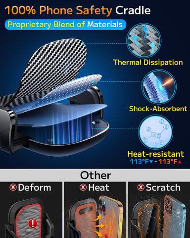 Qifutan Phone Holders for Your Car with Military-Grade Suction Phone Stand for Car [Super Stable] Automobile Car Mount for iPhone Universal Car Dashboard Windshield Mount Fit iPhone Smartphones