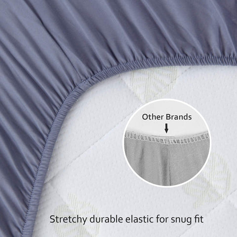 4-Pack Fitted Crib Sheets for Boys and Girls - Breathable, Soft Microfiber Baby Sheets in Grey and White
