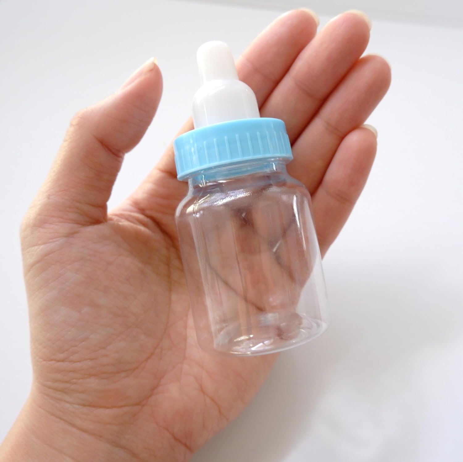 Baby Shower Favor - 36 Pack Mini Milk Bottle Party Favor Gift Bag Boxes 1.5" x 3.5" - Baby Shower Candy Jar (Blue)