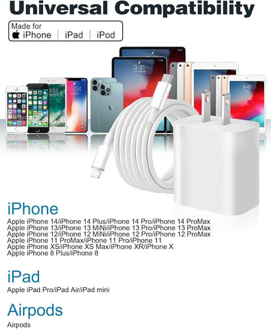 iPhone Charger Fast Charging,[Apple MFi Certified] Apple Chargers iPhone Super Quick 2Pack 6FT Type-C to Lightning Cable USB C Wall Charger Plug Adapter for iPhone 14 13 12 11/14Pro Max/13Pro/SE/XR/XS
