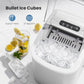 Countertop Portable Ice Maker Machine with Handle, 9 Bullet-Shaped Ice Cubes Ready in 6 Mins, 26Lbs/24H, Self-Cleaning Function with Ice Scoop and Basket for Home/Kitchen/Party (White)