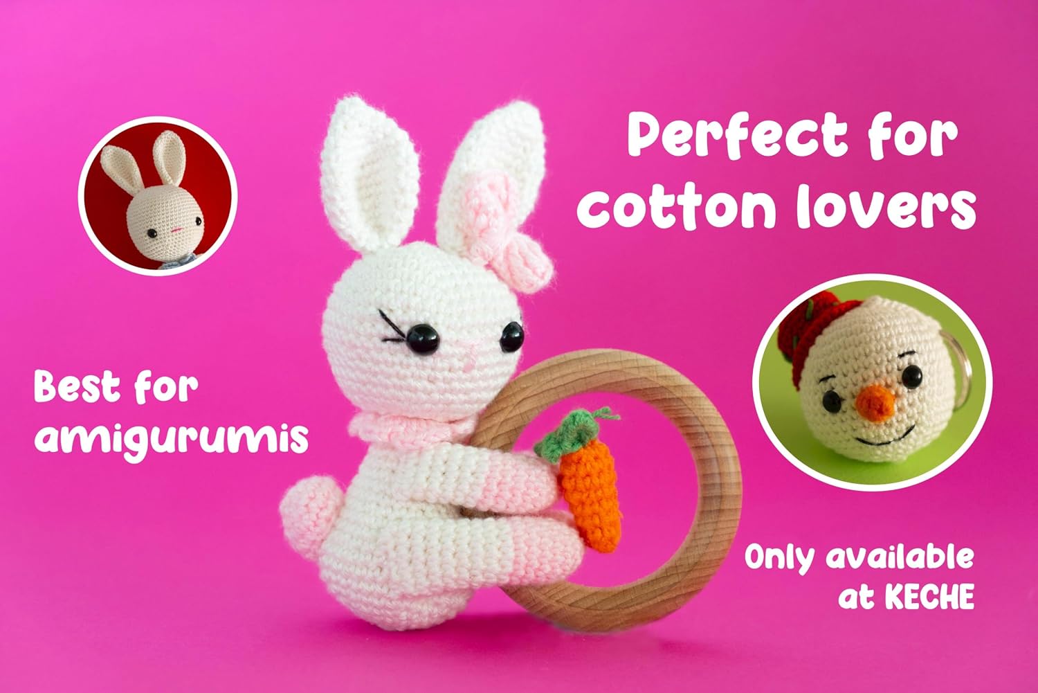 Cotton Yarn - 100% Cotton Yarn for Crocheting and Knitting, Mercerized Cotton Amigurumi Yarn Fine-Sport 2 1.76 oz (50g) / 136 Yrds (125 m) - Baby Pink