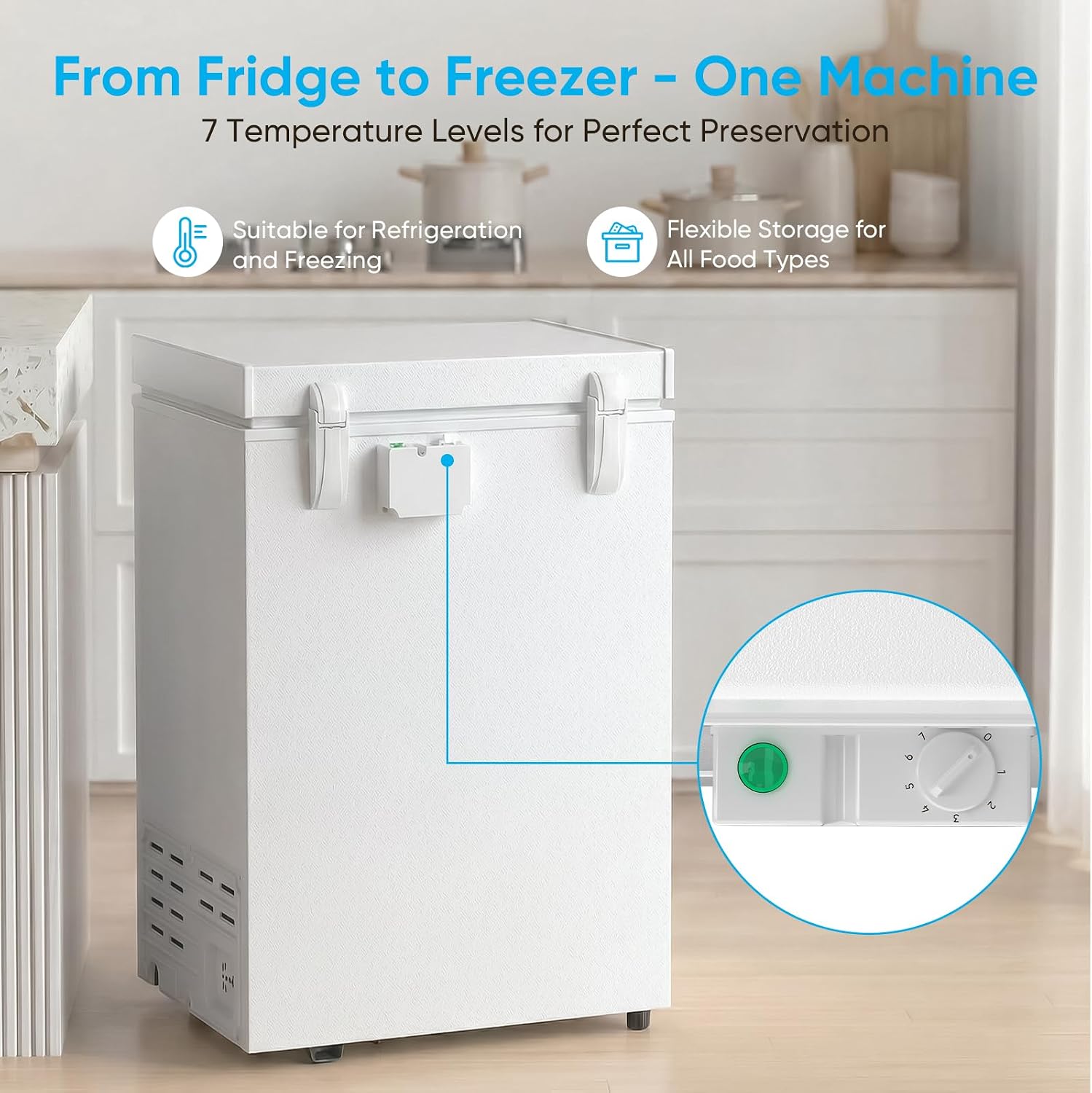 5.0 Cubic Feet Energy Saving Deep Freezer, White