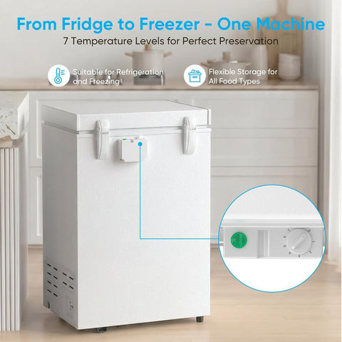 5.0 Cubic Feet Energy Saving Deep Freezer, White
