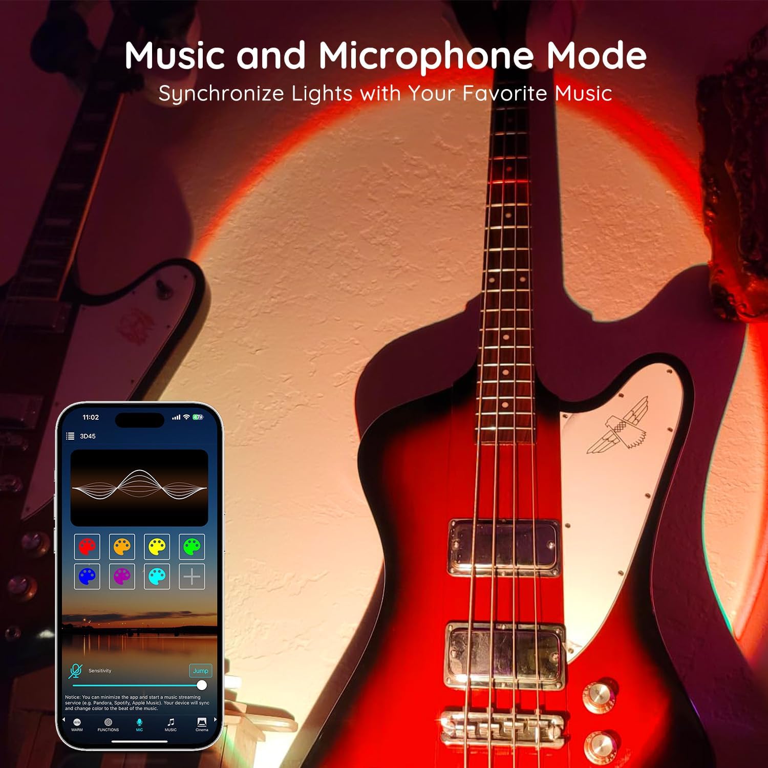 Neroupe Sunset Lamp Projector with APP Control Multicolor Changing Lights