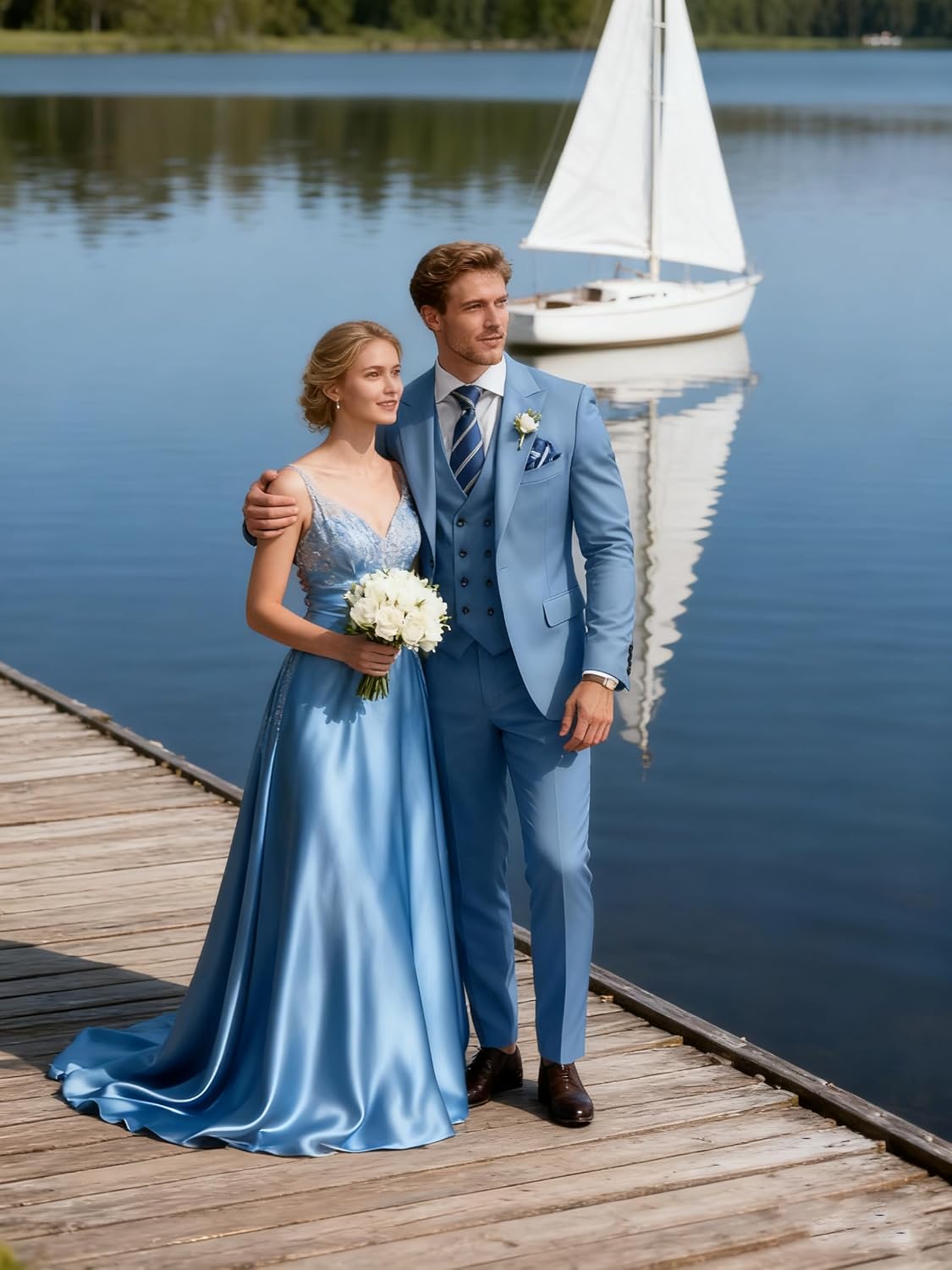 Mens Suit 3 Piece Slim Fit Suits for Men Double Breasted Suit Wedding Prom Suits Formal Business Dinner Tuxedo