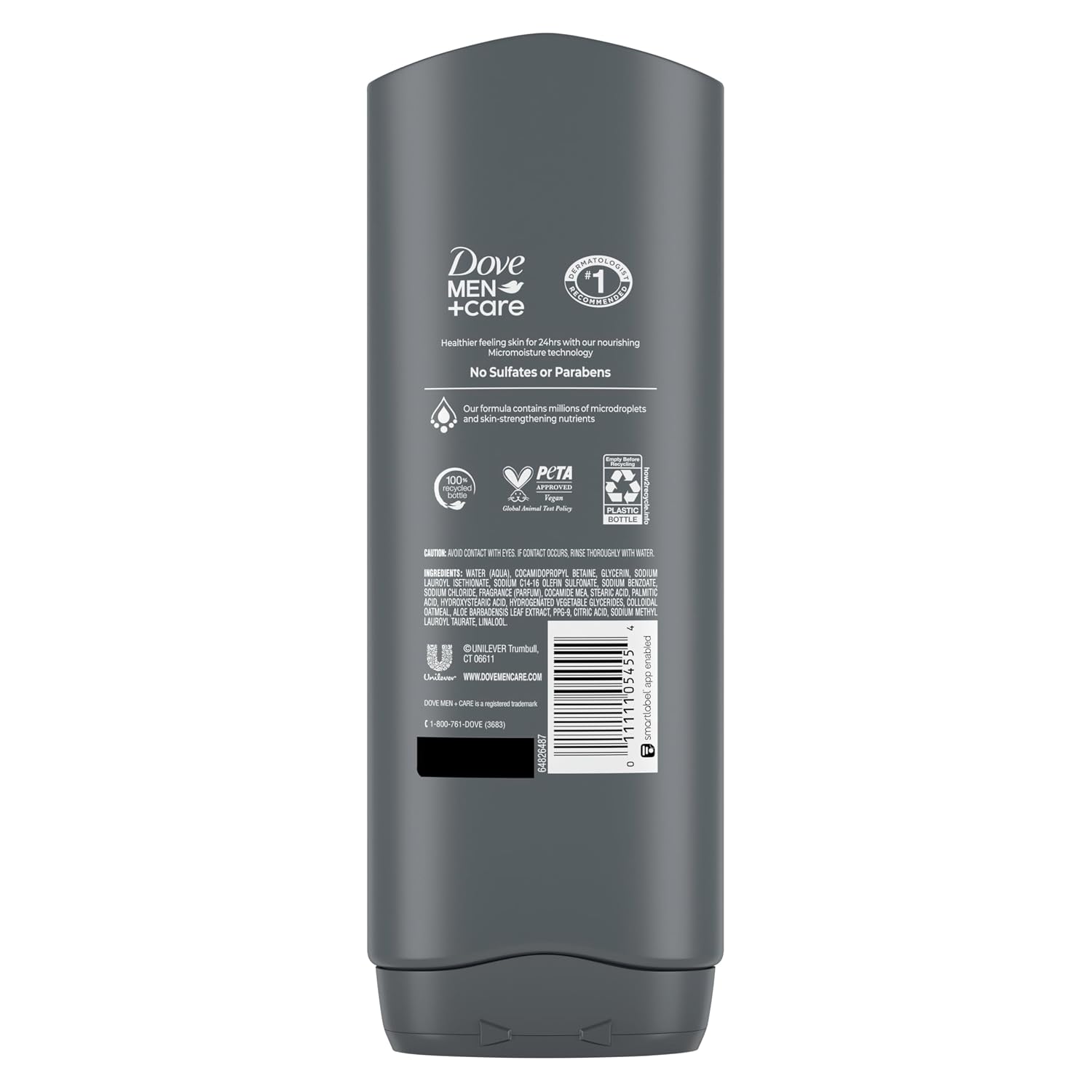 DOVE MEN + CARE Body Wash For Hydrated, Smooth Skin, 4 Count, 18 fl oz | Helps leave skin feeling hydrated and smooth after every shower.