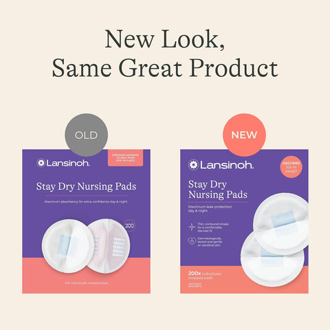 Lansinoh Stay Dry Disposable Nursing Pads, 200 Count