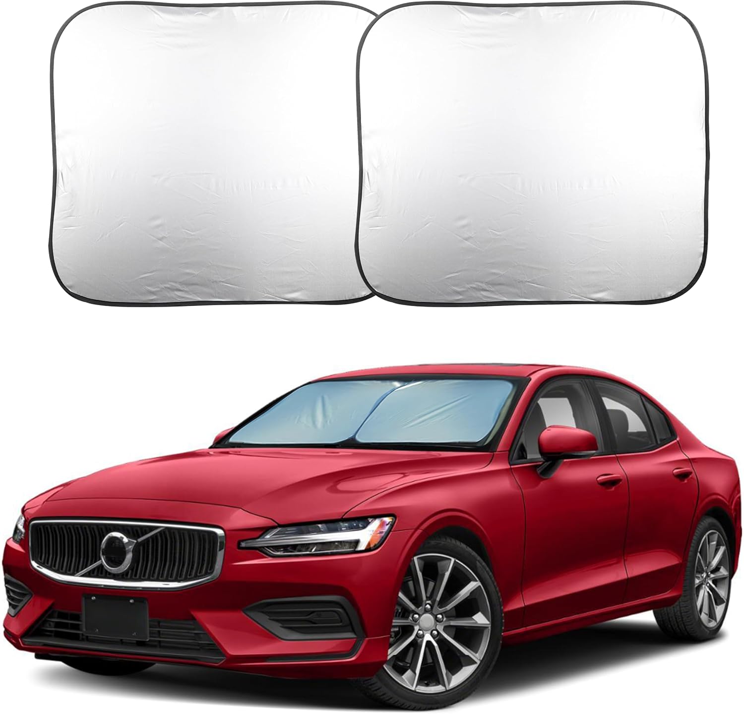 EcoNour 2 Piece Foldable Car Windshield Sun Shade, UV & Heat Protection