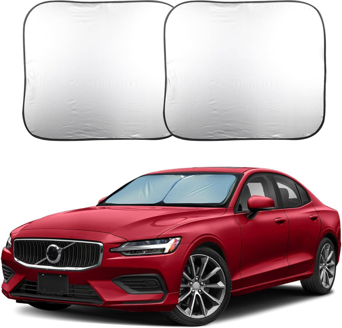 EcoNour 2 Piece Foldable Car Windshield Sun Shade, UV & Heat Protection