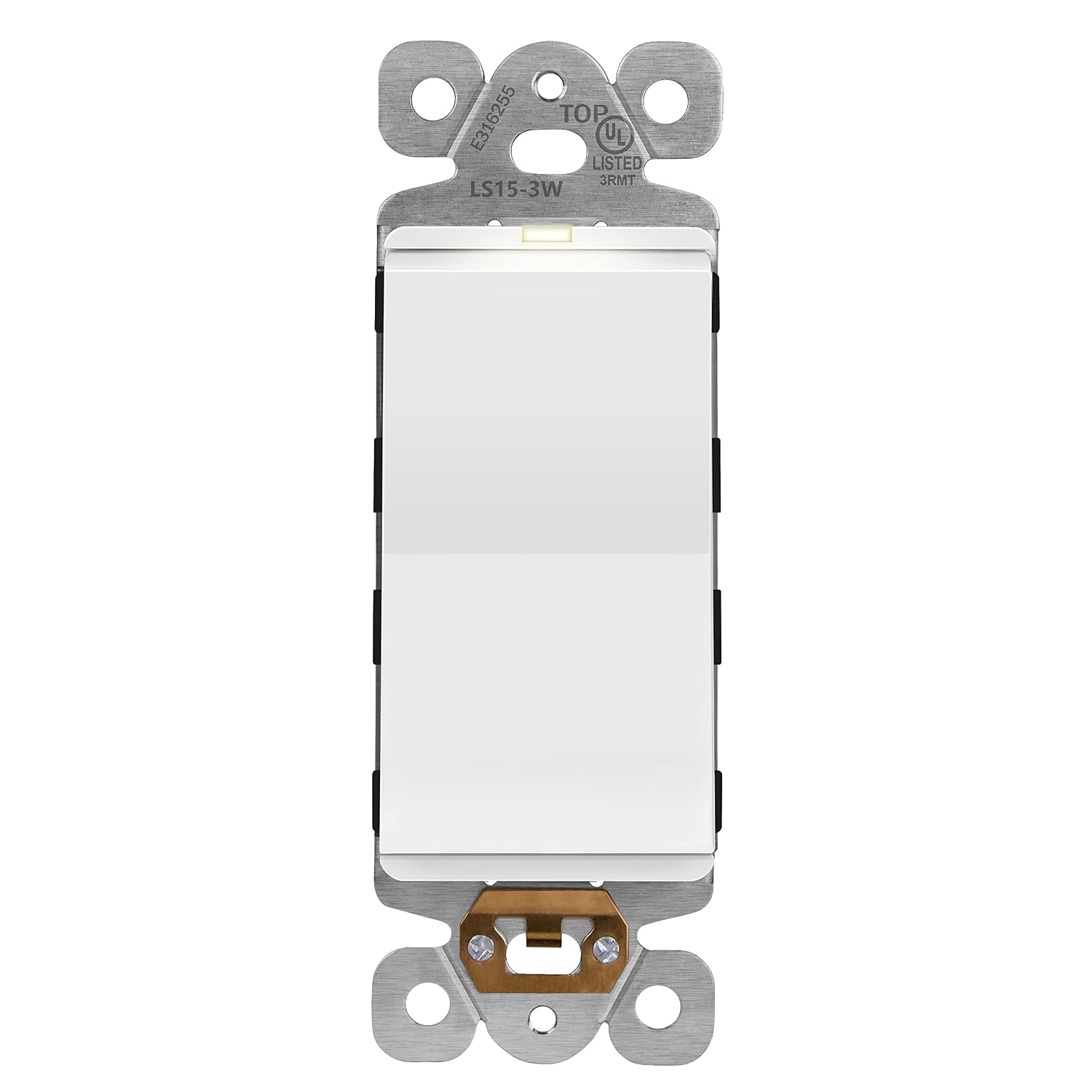LIDER Lighted Decorator Switch, Frameless Paddle Light Switch, 15A