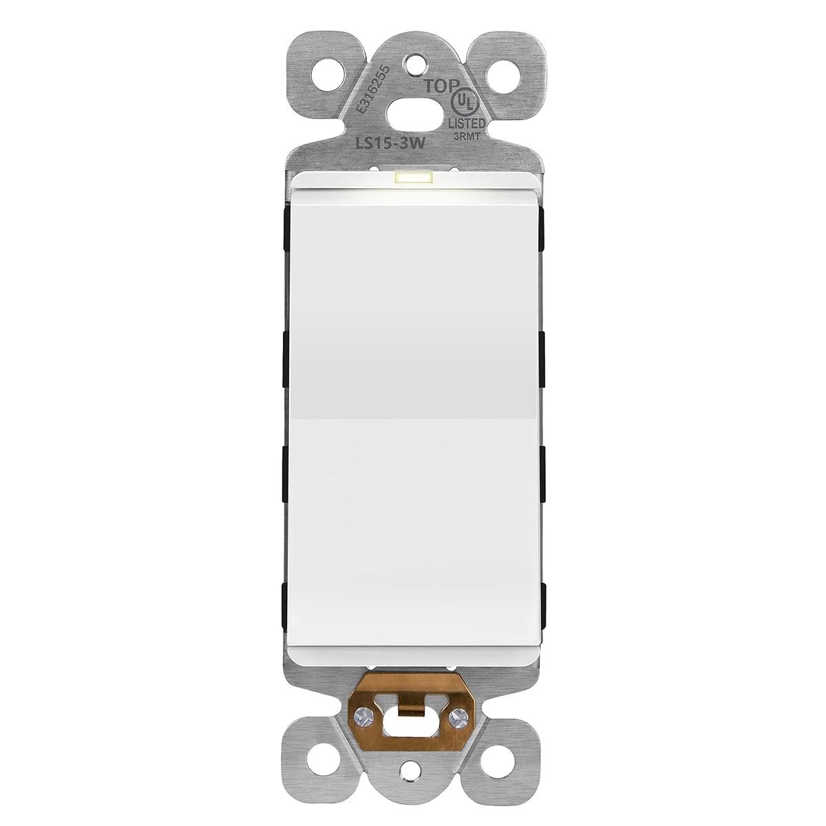 LIDER Lighted Decorator Switch, Frameless Paddle Light Switch, 15A