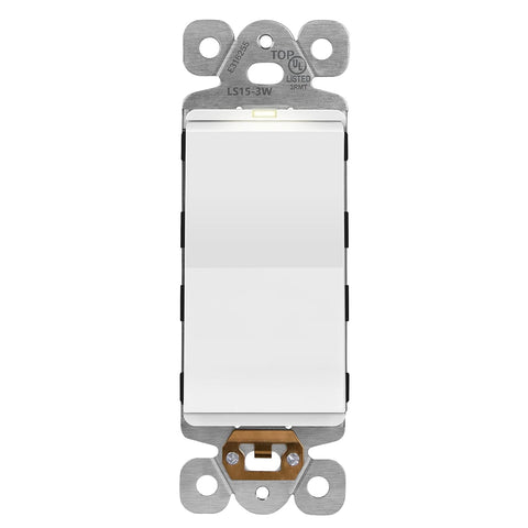 LIDER Lighted Decorator Switch, Frameless Paddle Light Switch, 15A