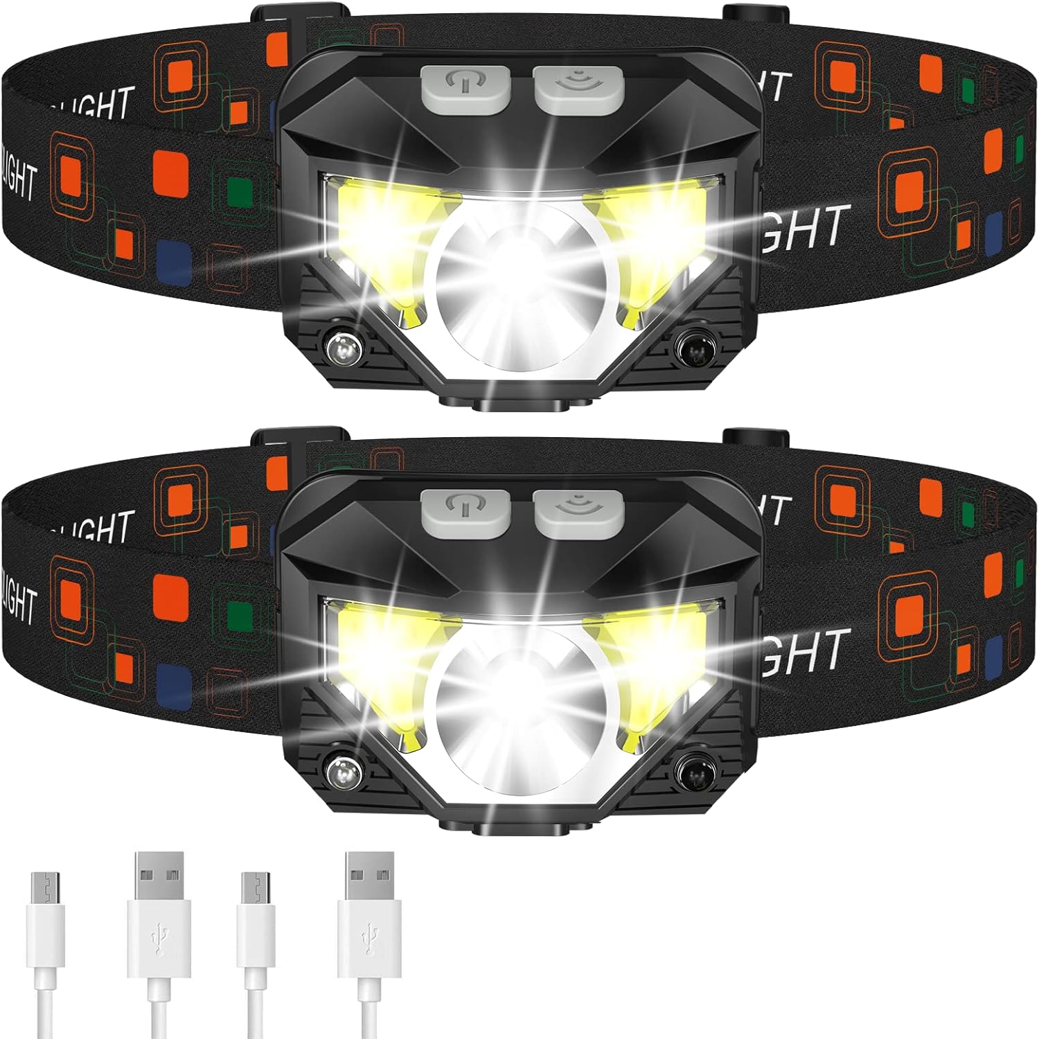 LHKNL Headlamp Flashlight, Lumen Bright Head Lamps LED Rechargeable Camping