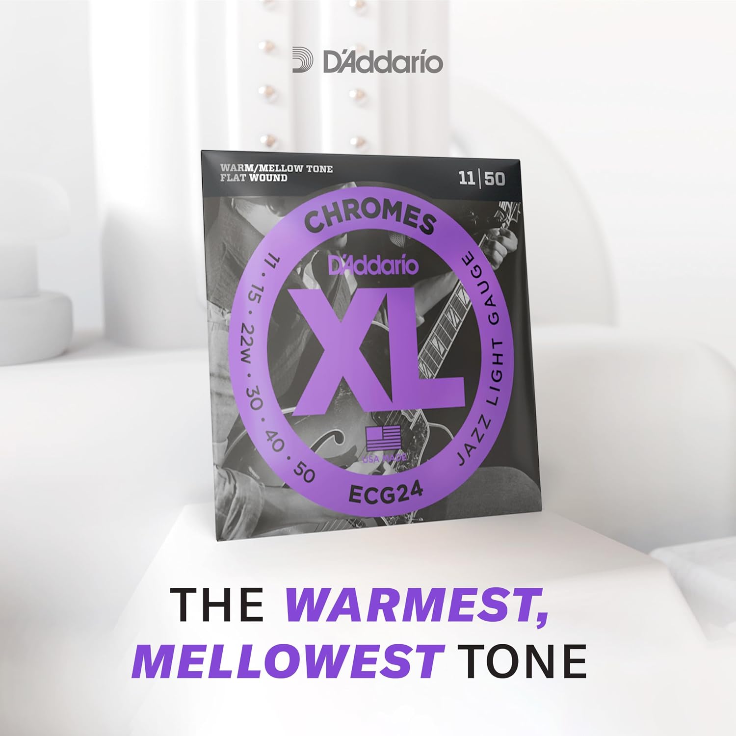 D'Addario ECG24 Chromes Flatwound Jazz Light Electric Strings