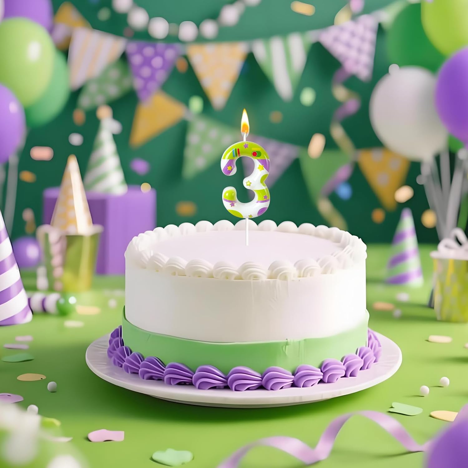 Cartoon Story Birthday Number Candles, Number 3 Candle,Cartoon Cake Decorations, Birthday Decoration Supplies, Suitable for Boys and Girls Party Celebrations (3)