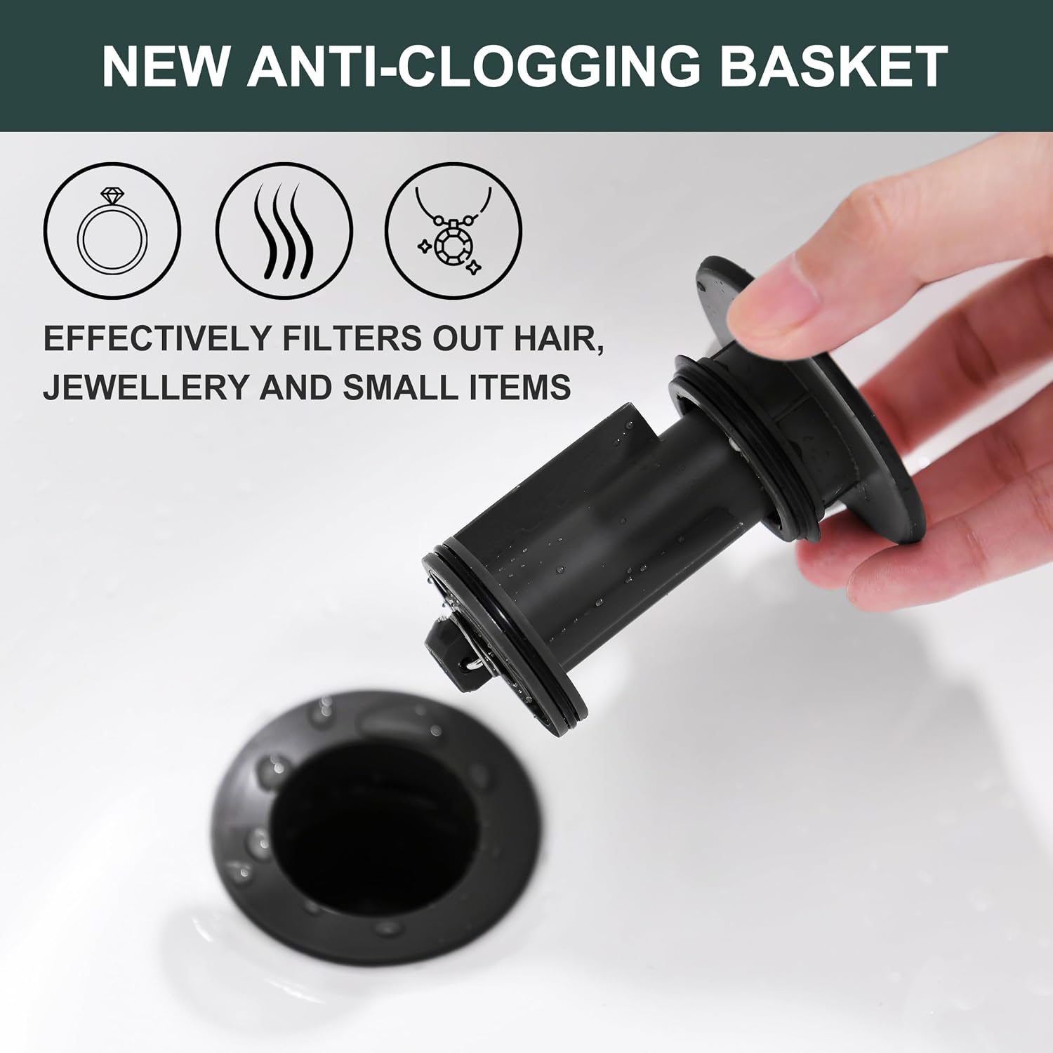 KENES 2 Pack Oil Rubbed Bronze Pop Up Bathroom Sink Drain Without Overflow
